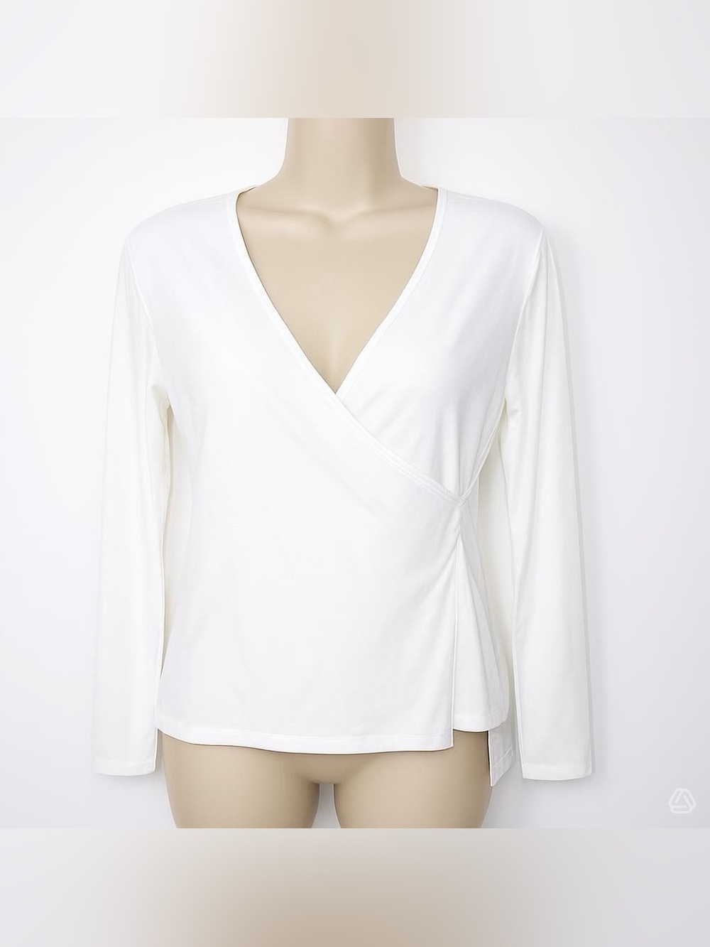 Halara White Faux Wrap Long Sleeve Top Size M NWT